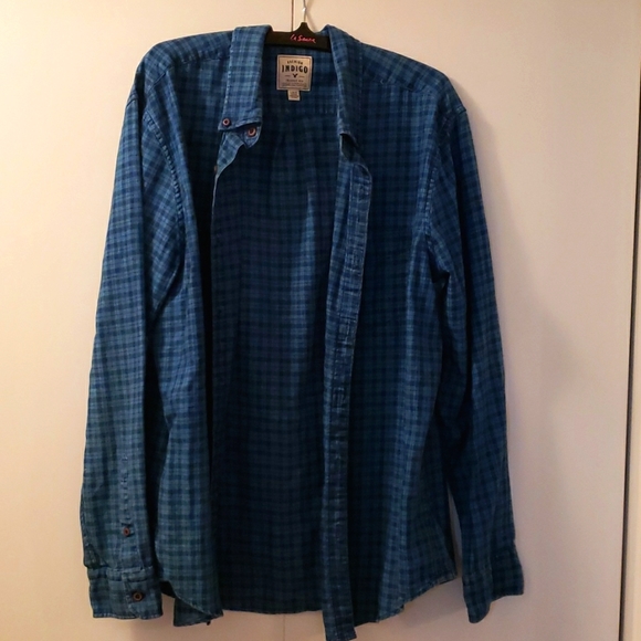 Blue checkered button up - Picture 1 of 4